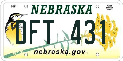 NE license plate DFT431
