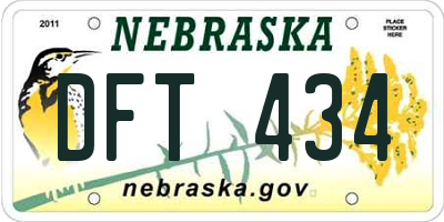 NE license plate DFT434