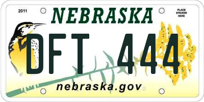 NE license plate DFT444