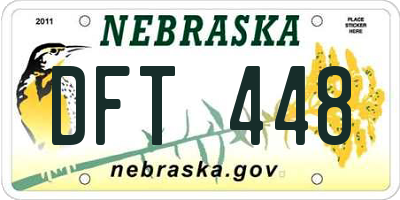 NE license plate DFT448