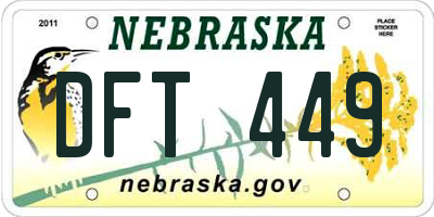 NE license plate DFT449