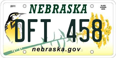 NE license plate DFT458