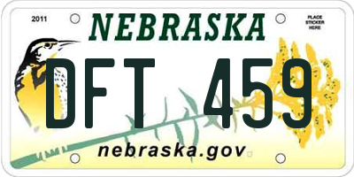 NE license plate DFT459