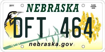 NE license plate DFT464