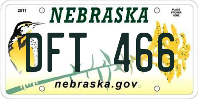 NE license plate DFT466