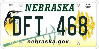 NE license plate DFT468