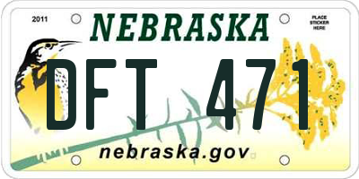 NE license plate DFT471