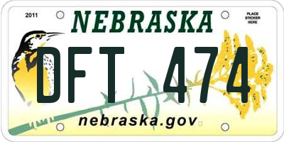 NE license plate DFT474