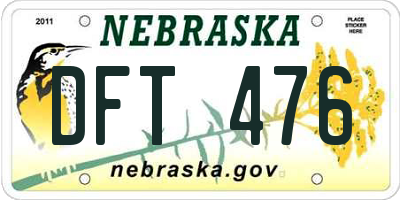 NE license plate DFT476