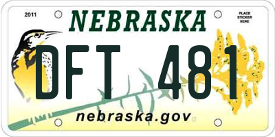 NE license plate DFT481