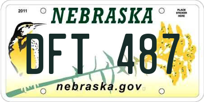 NE license plate DFT487