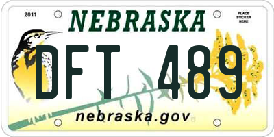NE license plate DFT489