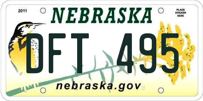 NE license plate DFT495