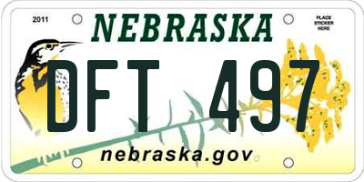 NE license plate DFT497