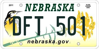 NE license plate DFT501