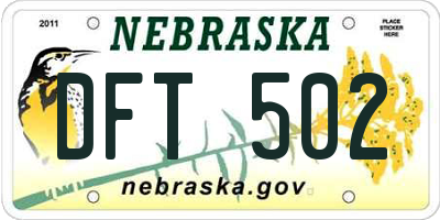 NE license plate DFT502