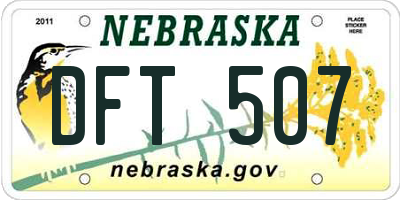 NE license plate DFT507