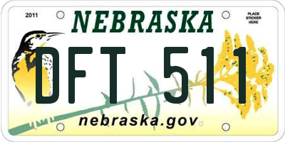 NE license plate DFT511