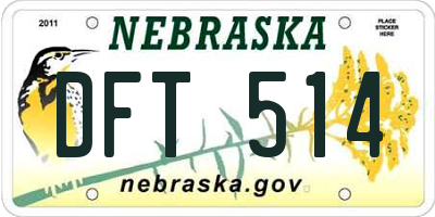 NE license plate DFT514