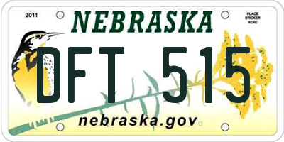 NE license plate DFT515