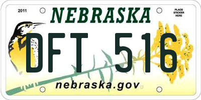 NE license plate DFT516