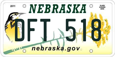 NE license plate DFT518