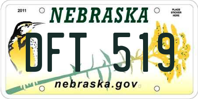 NE license plate DFT519