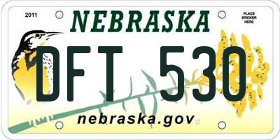NE license plate DFT530
