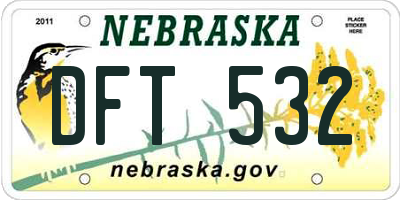 NE license plate DFT532
