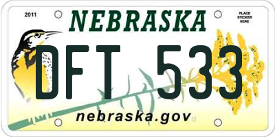 NE license plate DFT533