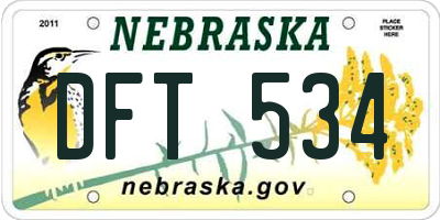 NE license plate DFT534