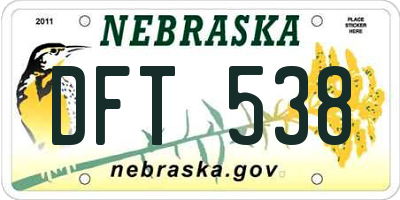 NE license plate DFT538