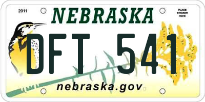 NE license plate DFT541