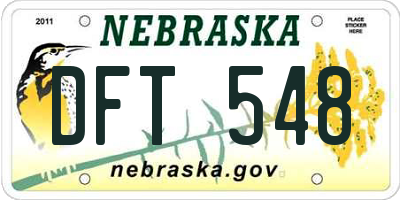 NE license plate DFT548