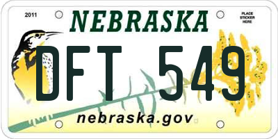NE license plate DFT549