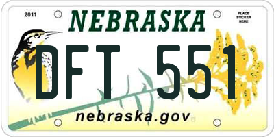 NE license plate DFT551