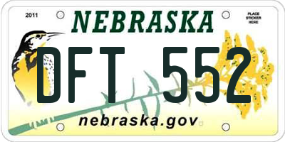 NE license plate DFT552