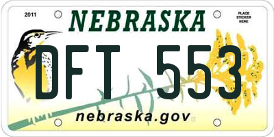 NE license plate DFT553