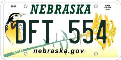 NE license plate DFT554