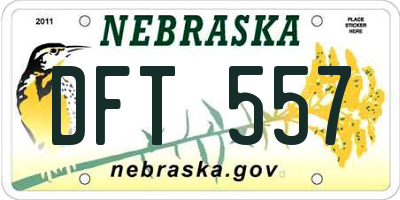 NE license plate DFT557