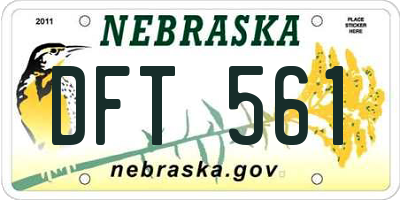 NE license plate DFT561