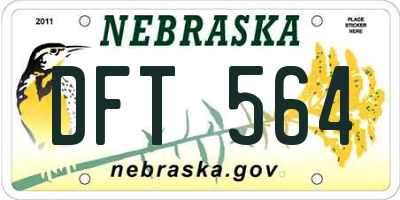 NE license plate DFT564