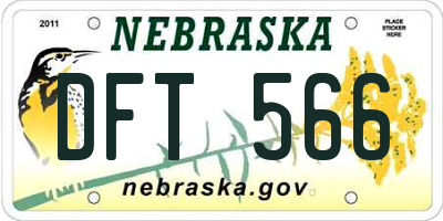 NE license plate DFT566