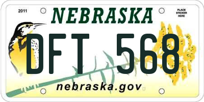 NE license plate DFT568