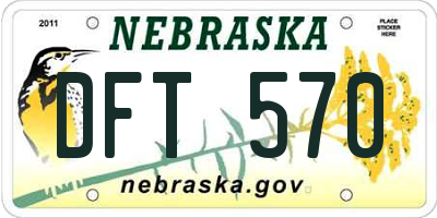 NE license plate DFT570