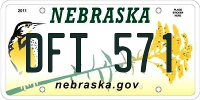 NE license plate DFT571