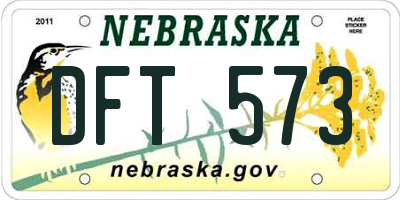 NE license plate DFT573