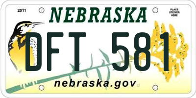 NE license plate DFT581