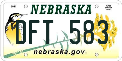 NE license plate DFT583