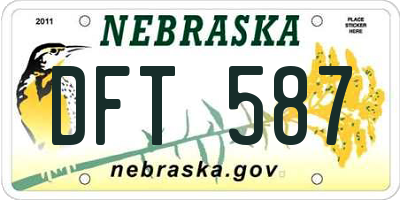 NE license plate DFT587